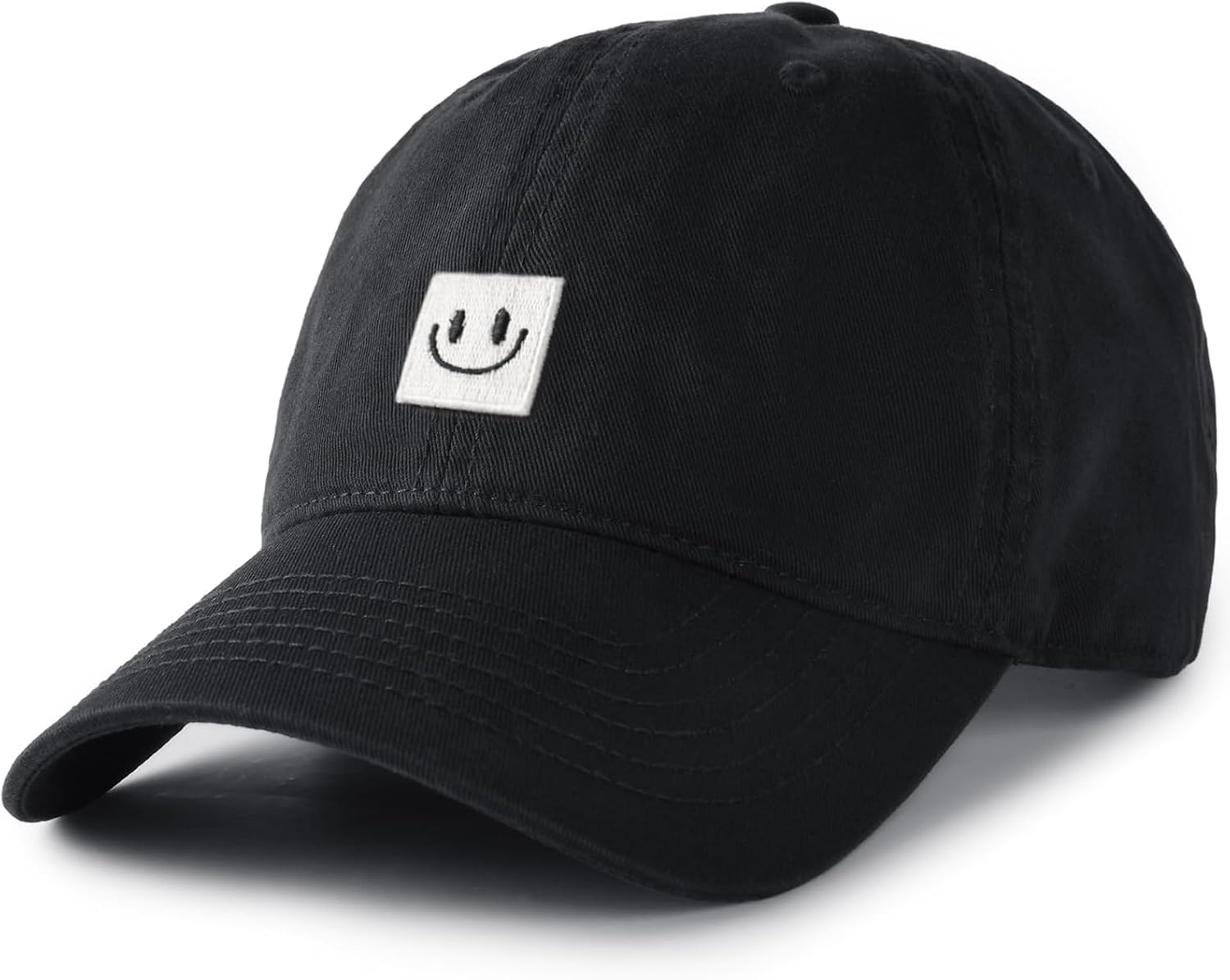 FURTALK Smile Face Baseball Cap for Women Men Adjustable Unstructured Washed Low Profile Baseball Hat