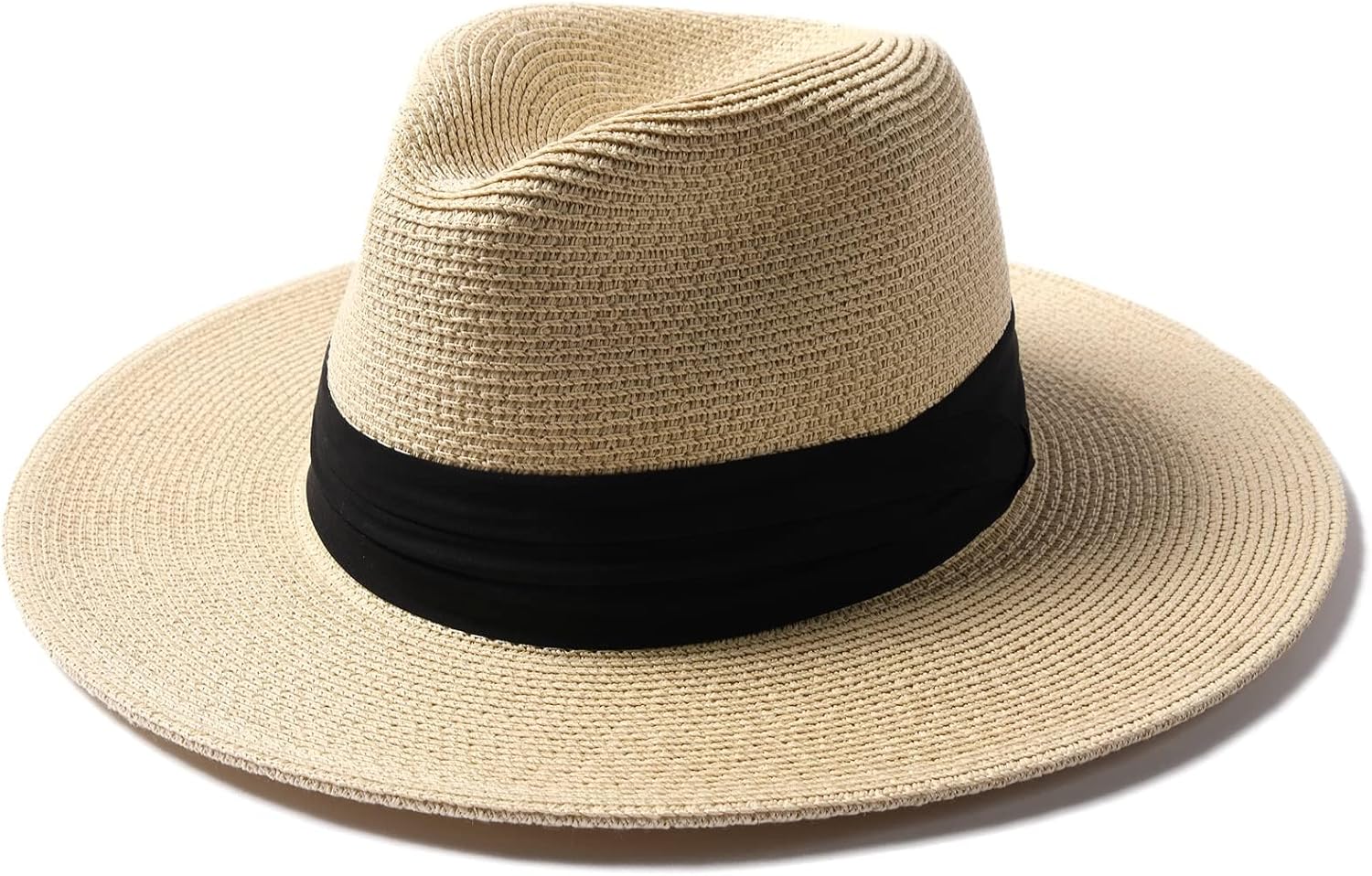 FURTALK Panama Hat Sun Hats for Women Men Wide Brim Fedora Straw Beach Hat UV UPF 80+