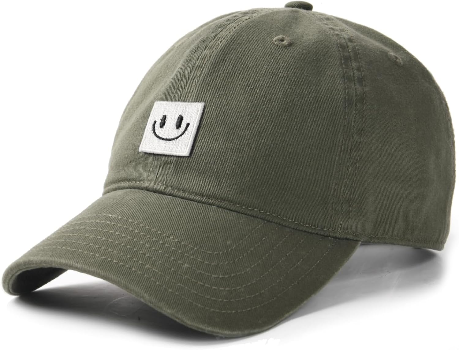 FURTALK Smile Face Baseball Cap for Women Men Adjustable Unstructured Washed Low Profile Baseball Hat
