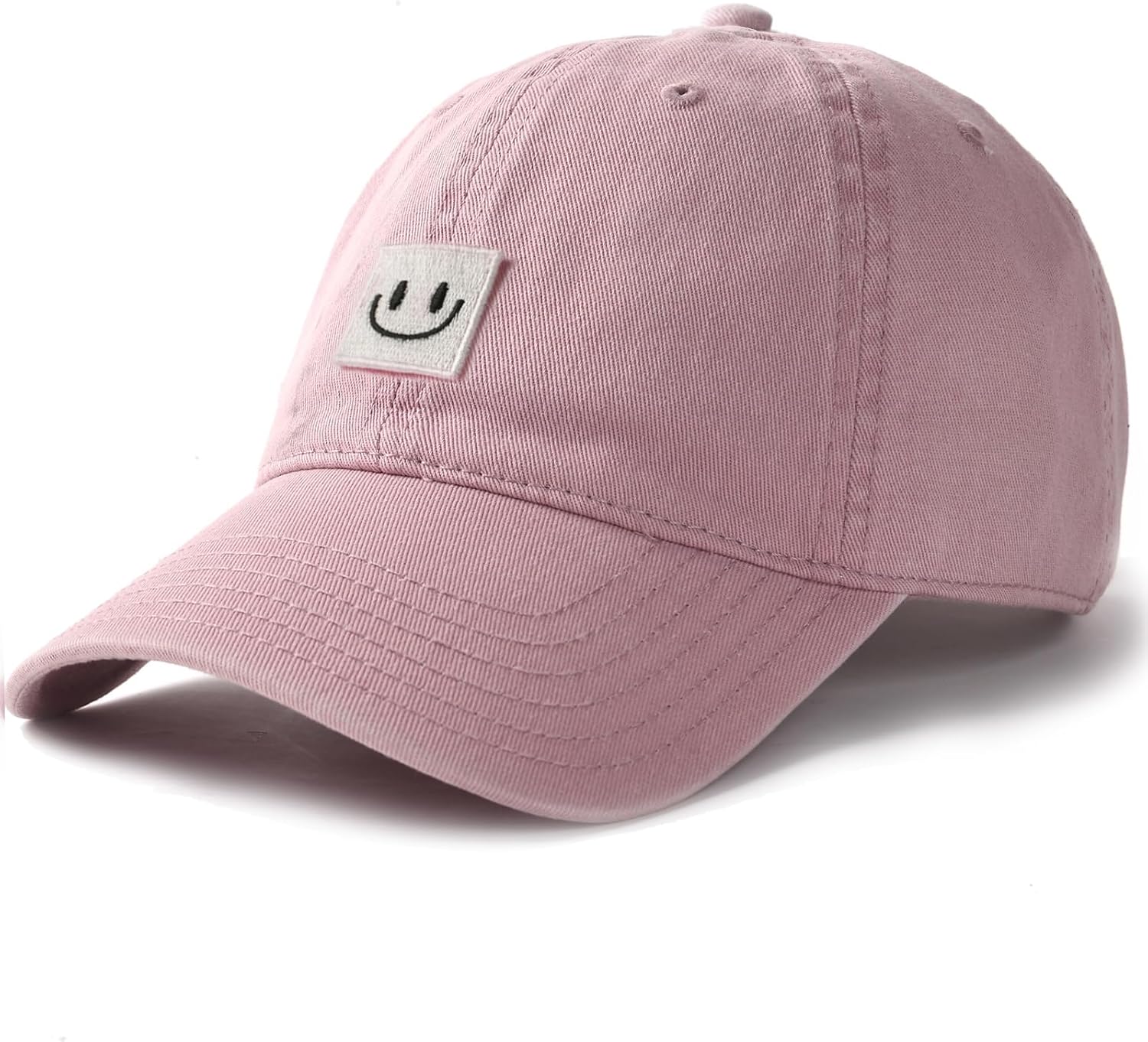 FURTALK Smile Face Baseball Cap for Women Men Adjustable Unstructured Washed Low Profile Baseball Hat
