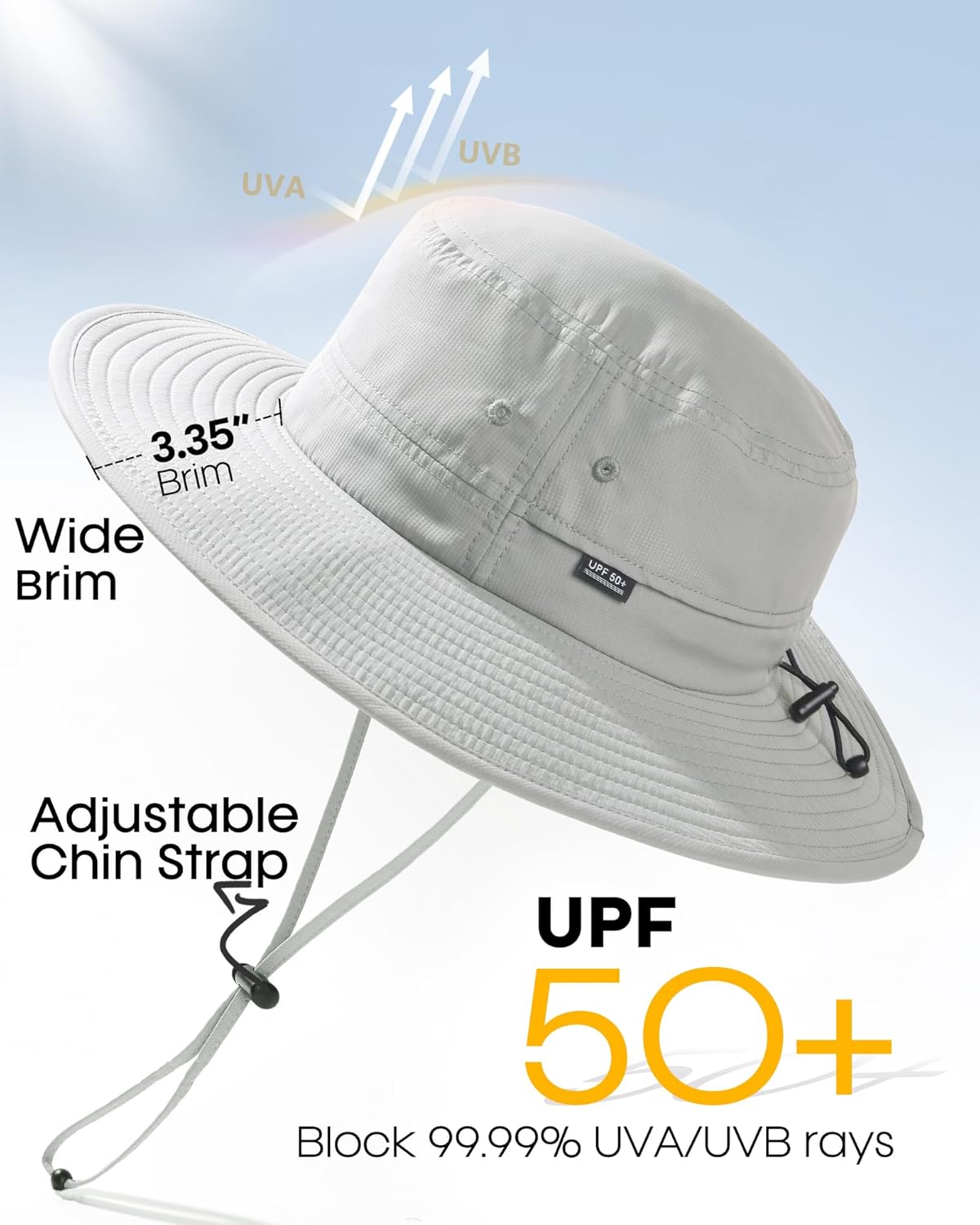 FURTALK Sun Hats for Men Women Packable Wide Brim Summer UV Protective Bucket Hat UPF 50+ Hat for Fishing Hiking