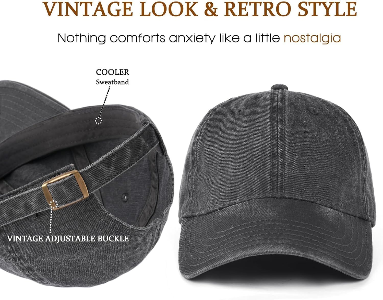 FURTALK Unisex Vintage Cotton Washed Distressed Baseball Caps Unstructured Low Profile Adjustable Dad Hat