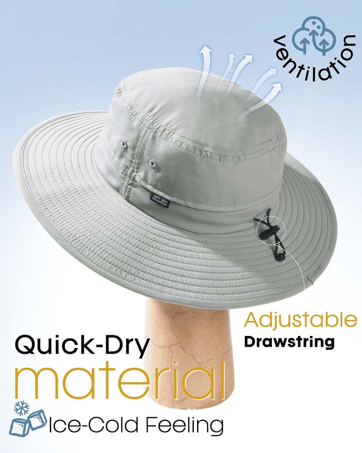 FURTALK Sun Hats for Men Women Packable Wide Brim Summer UV Protective Bucket Hat UPF 50+ Hat for Fishing Hiking