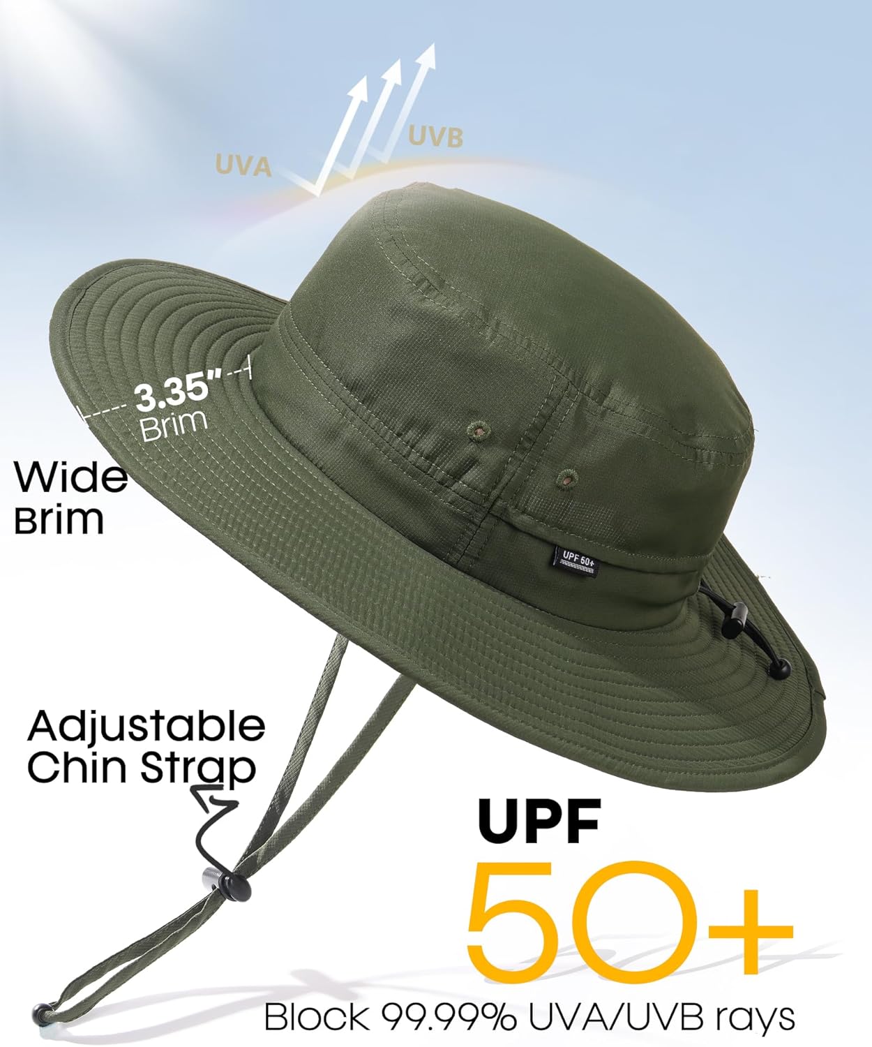 FURTALK Sun Hats for Men Women Packable Wide Brim Summer UV Protective Bucket Hat UPF 50+ Hat for Fishing Hiking