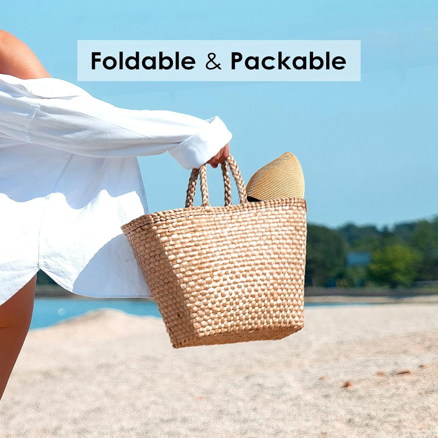 FURTALK Womens Sun Straw Hat Wide Brim UPF 80 Summer Hat Foldable Packable Floppy Beach Hats for Women