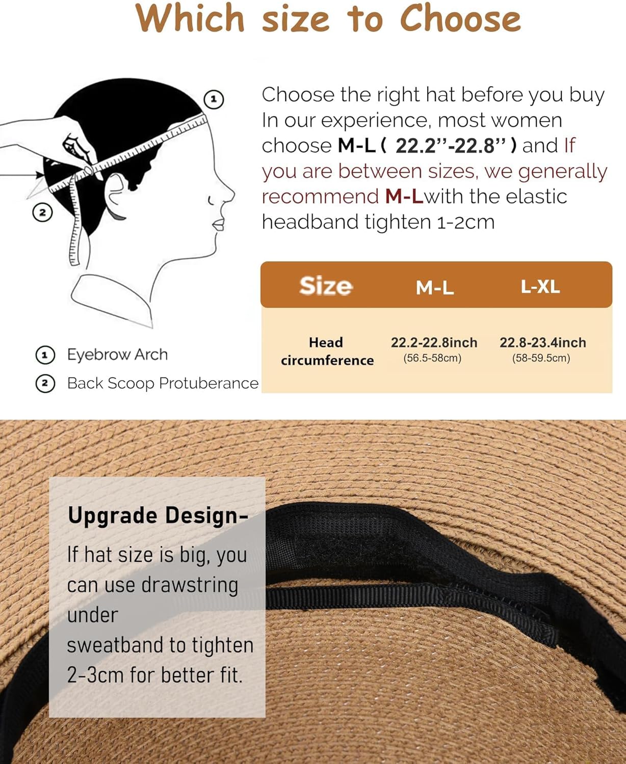 FURTALK Panama Hat Sun Hats for Women Men Wide Brim Fedora Straw Beach Hat UV UPF 80+