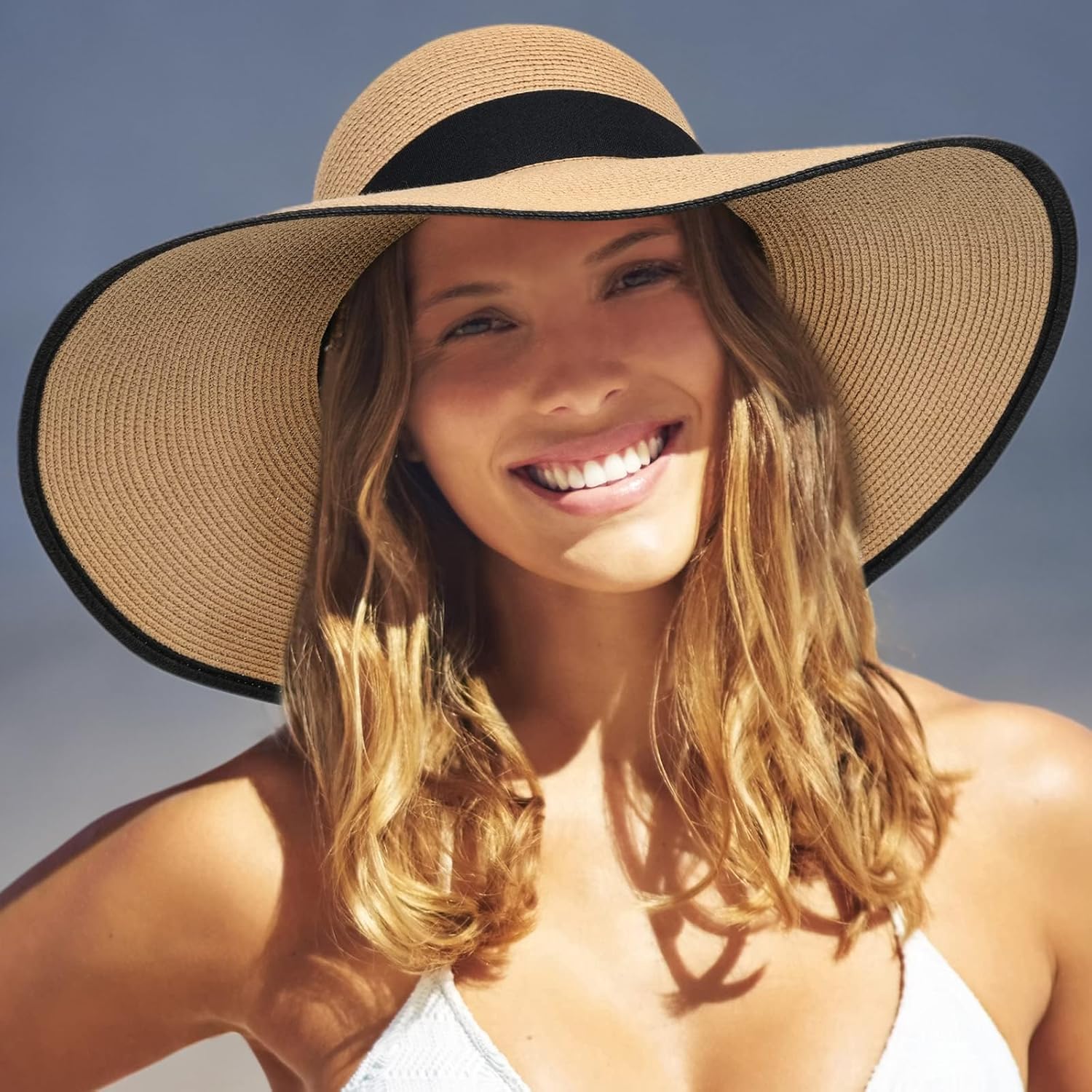 FURTALK Womens Sun Straw Hat Wide Brim UPF 80 Summer Hat Foldable Packable Floppy Beach Hats for Women