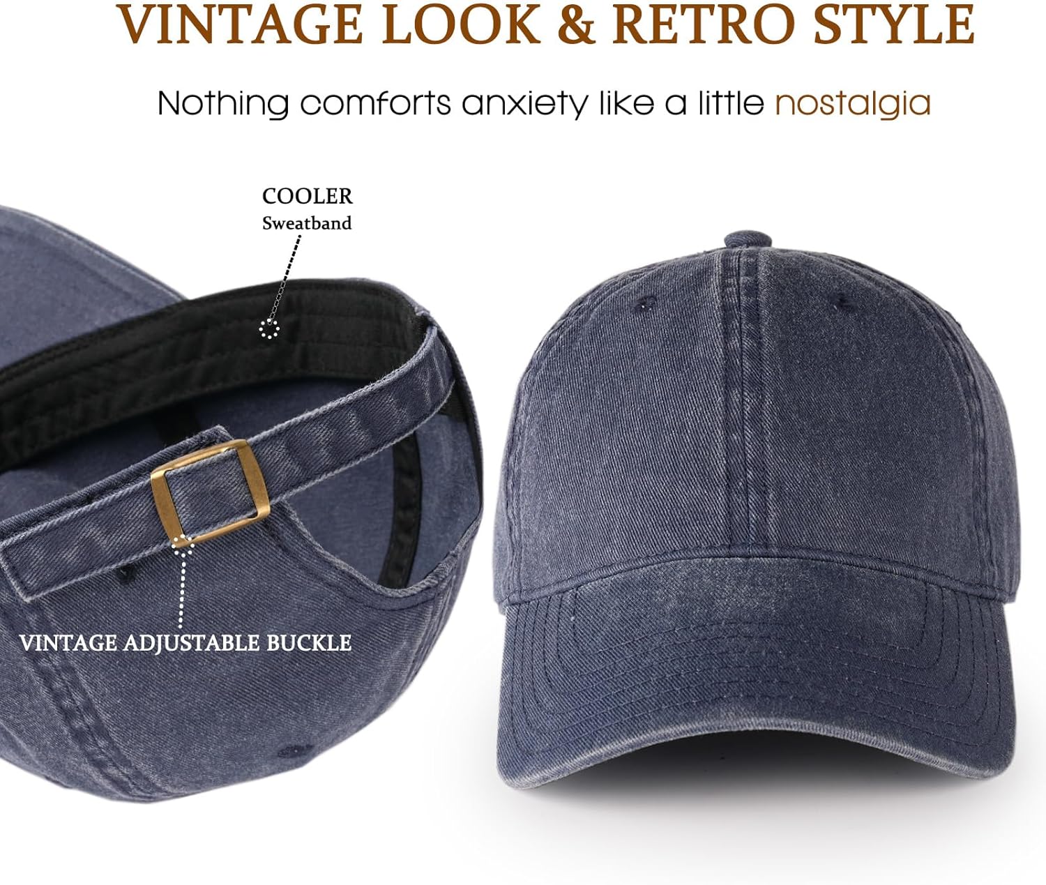 FURTALK Unisex Vintage Cotton Washed Distressed Baseball Caps Unstructured Low Profile Adjustable Dad Hat