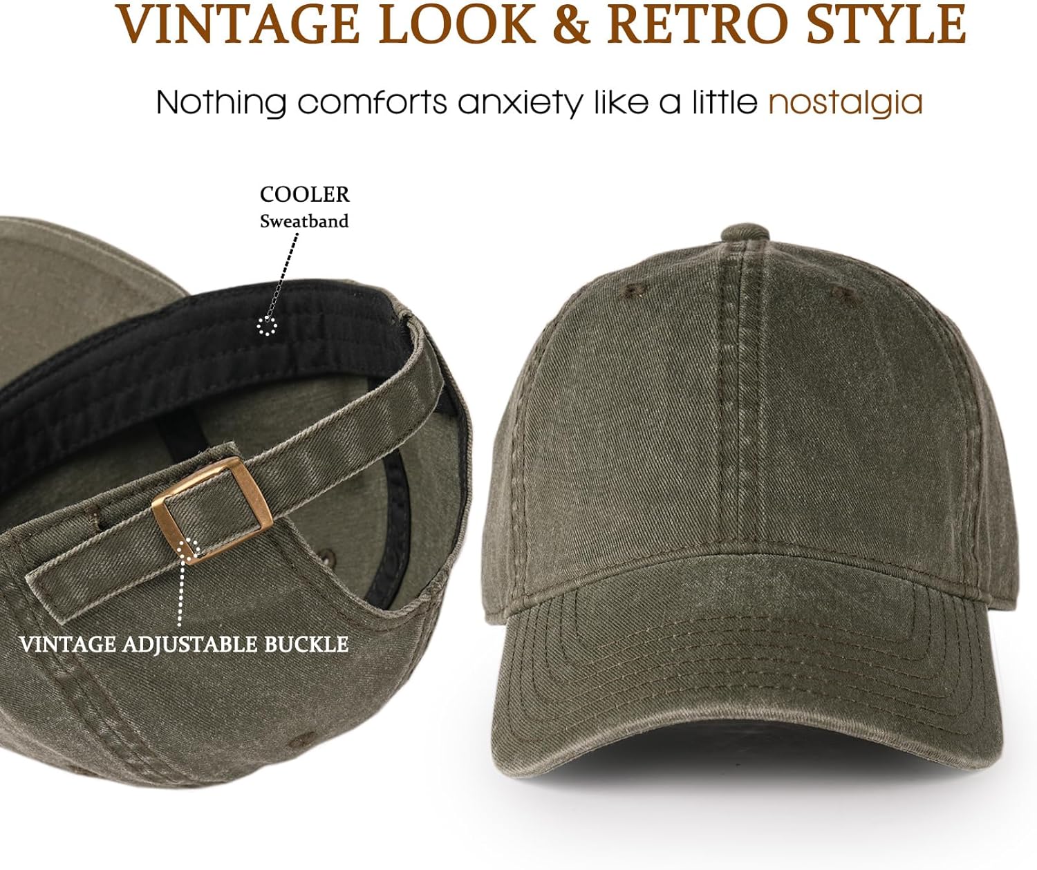 FURTALK Unisex Vintage Cotton Washed Distressed Baseball Caps Unstructured Low Profile Adjustable Dad Hat