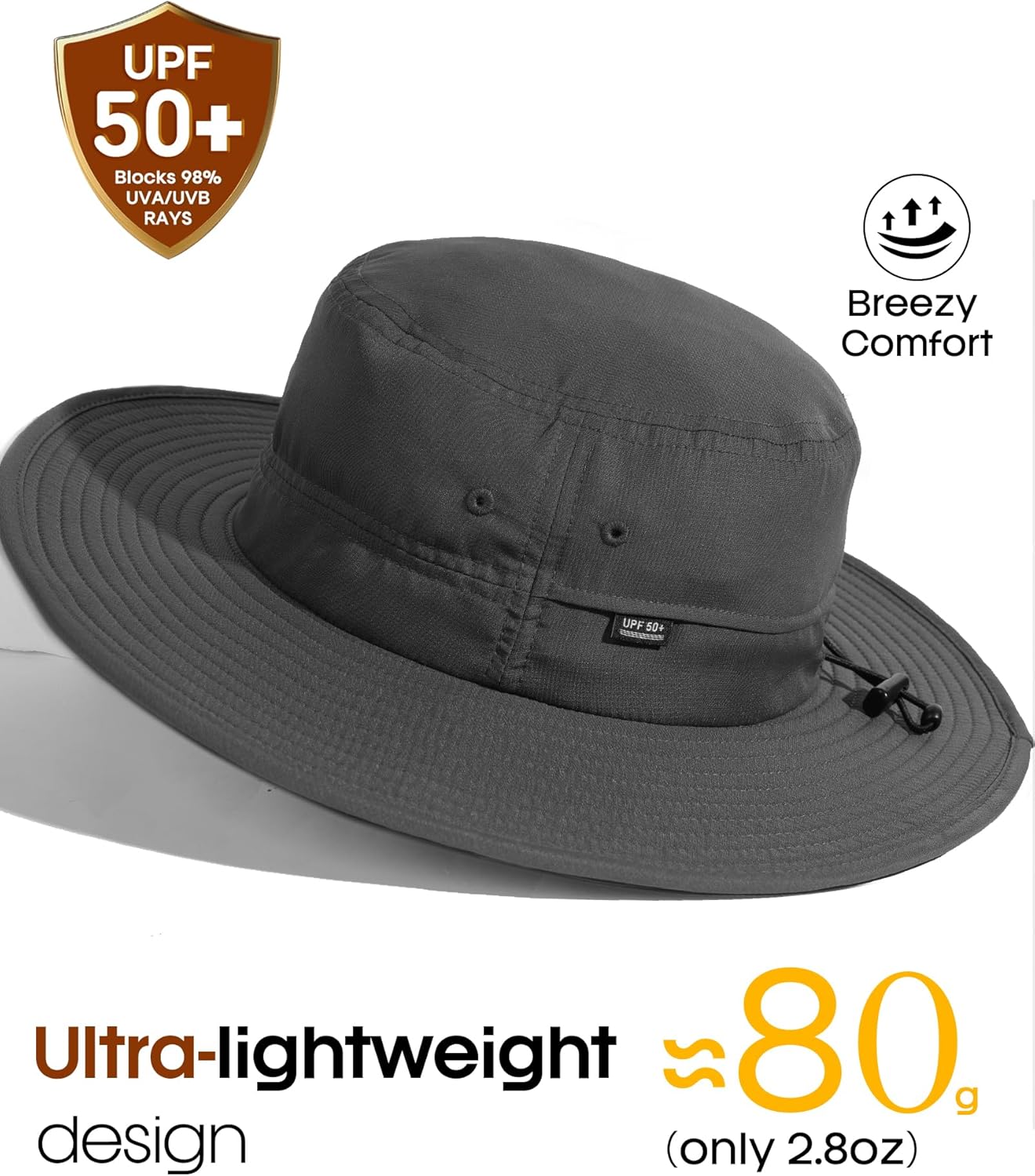 FURTALK Sun Hats for Men Women Packable Wide Brim Summer UV Protective Bucket Hat UPF 50+ Hat for Fishing Hiking