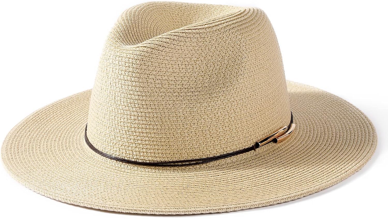 FURTALK Panama Hat Sun Hats for Women Men Wide Brim Fedora Straw Beach Hat UV UPF 80+